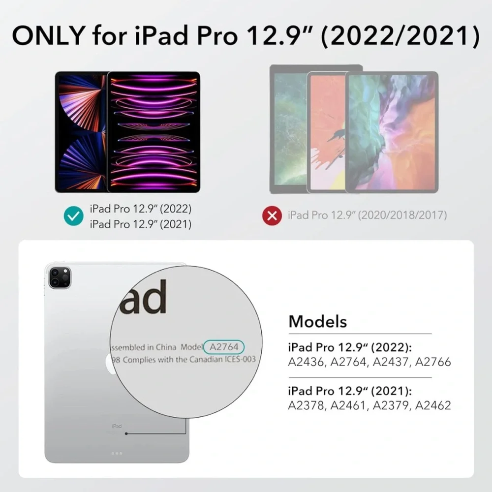 ESR for iPad Pro 12.9 Folio Case (2022/2021, 6th/5th Generation)